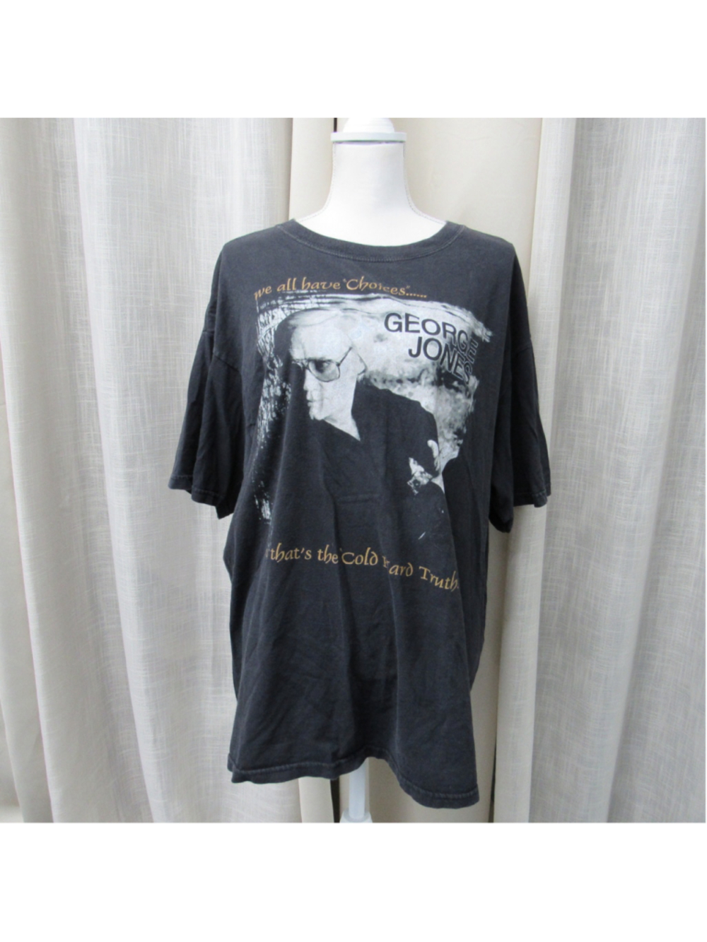 Vtg 1999 George Jones Cold Hard Truth Tour T-Shirt XL Double Sided Country Music